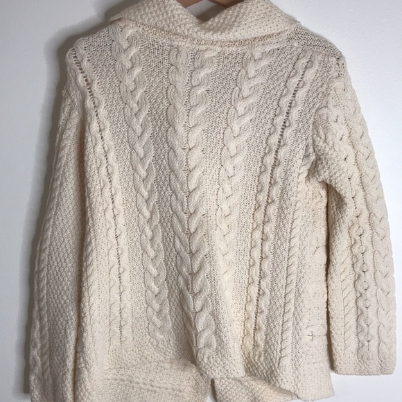 Inis crafts 100% merino wool ladies button overlap knit cardigan sweater - Picture 10 of 11